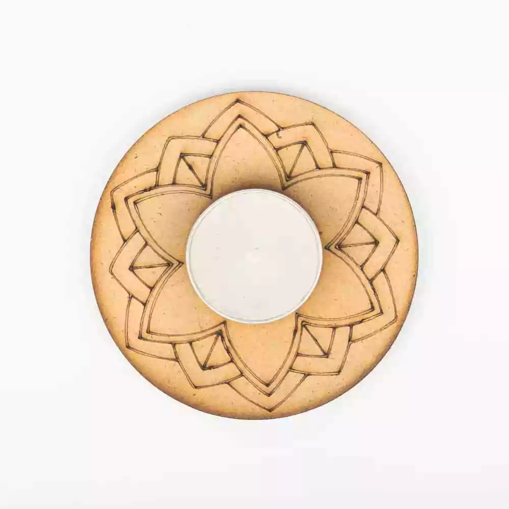 Order round MDF designer candle holder